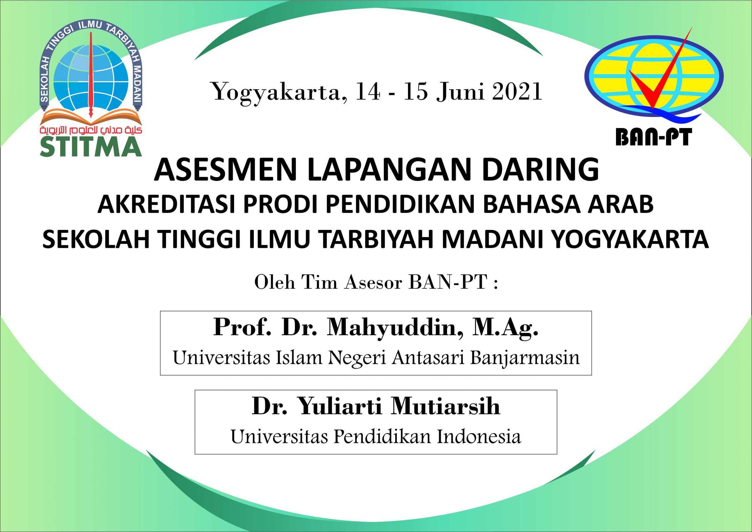 Asesmen Lapangan Daring Akreditasi Prodi PBA 14 – 15 Juni 2021